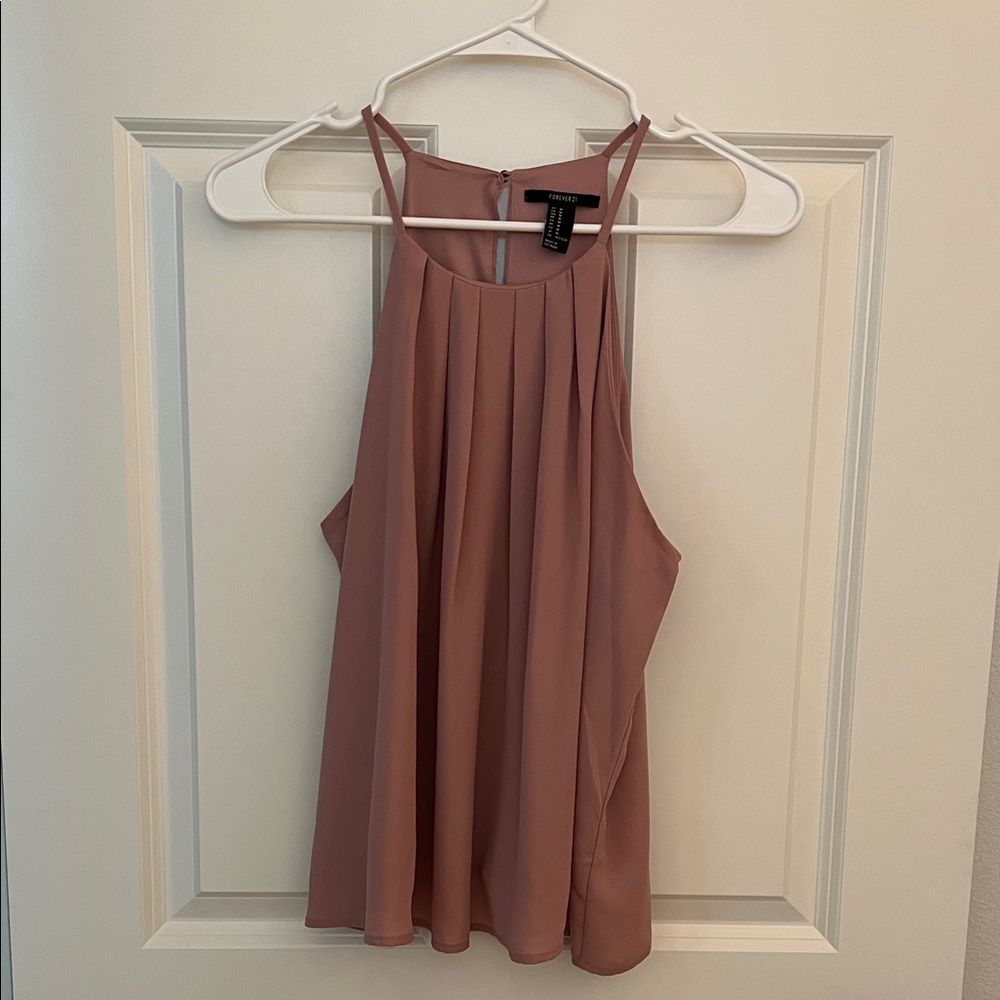 Forever 21 Dusty Pink Pleated Tank Top